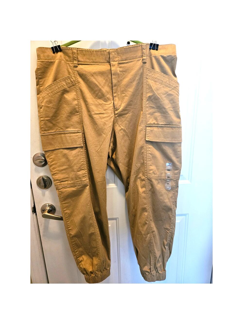 NEW GAP Women's XXL Khaki Cargo Joggers Mid rise Relaxed Fit Elastifcized Cuffs